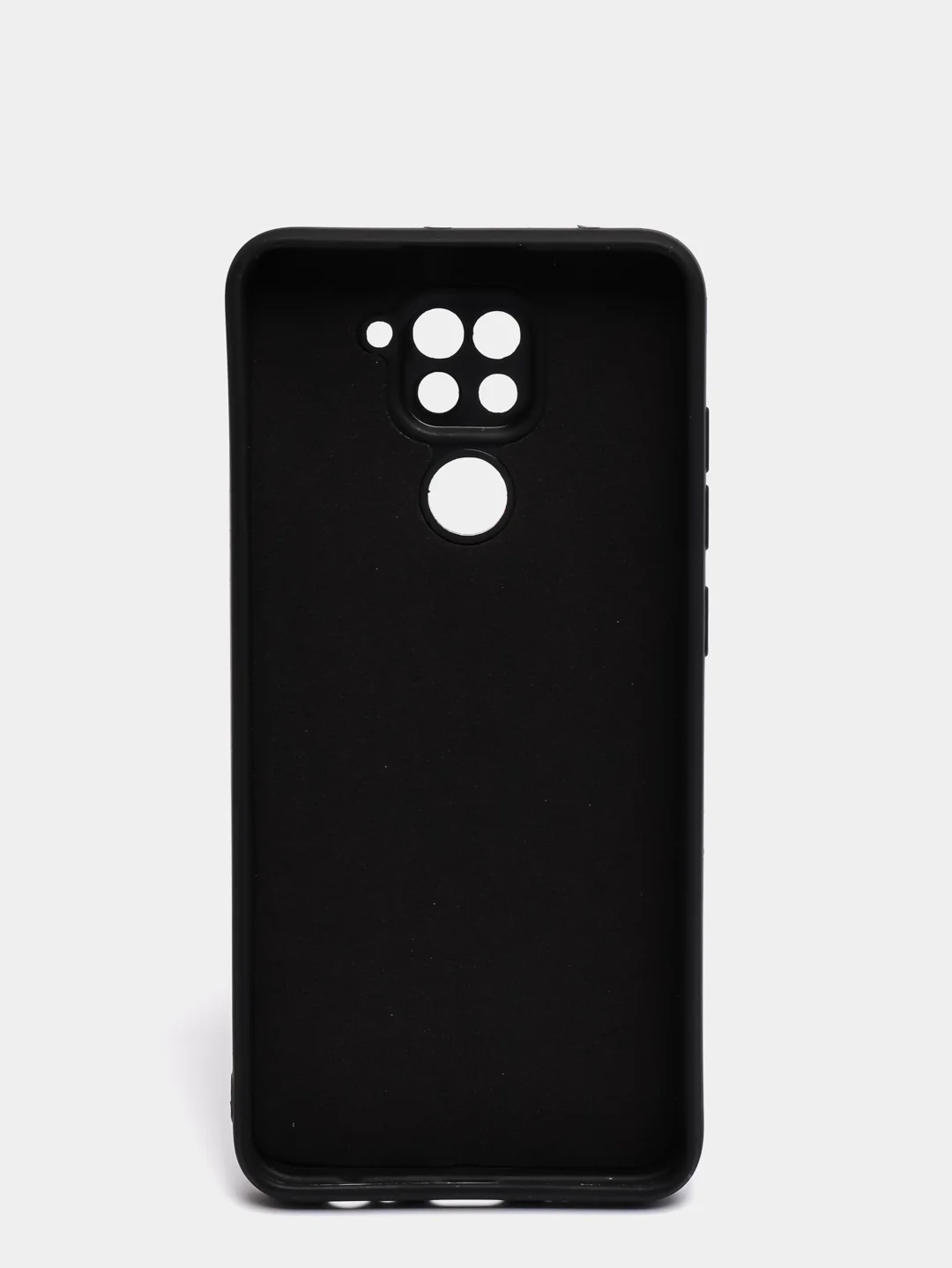 Черный чехол для Xiaomi Redmi Note 9, матовый, силиконовый, с закрытым низом и бархатом внутри
