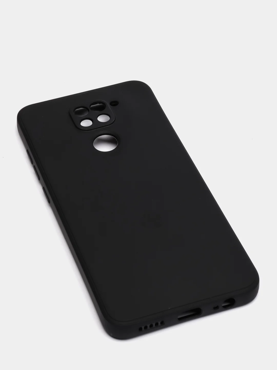 Черный чехол для Xiaomi Redmi Note 9, матовый, силиконовый, с закрытым низом и бархатом внутри