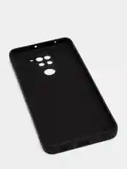 Черный чехол для Xiaomi Redmi Note 9, матовый, силиконовый, с закрытым низом и бархатом внутри