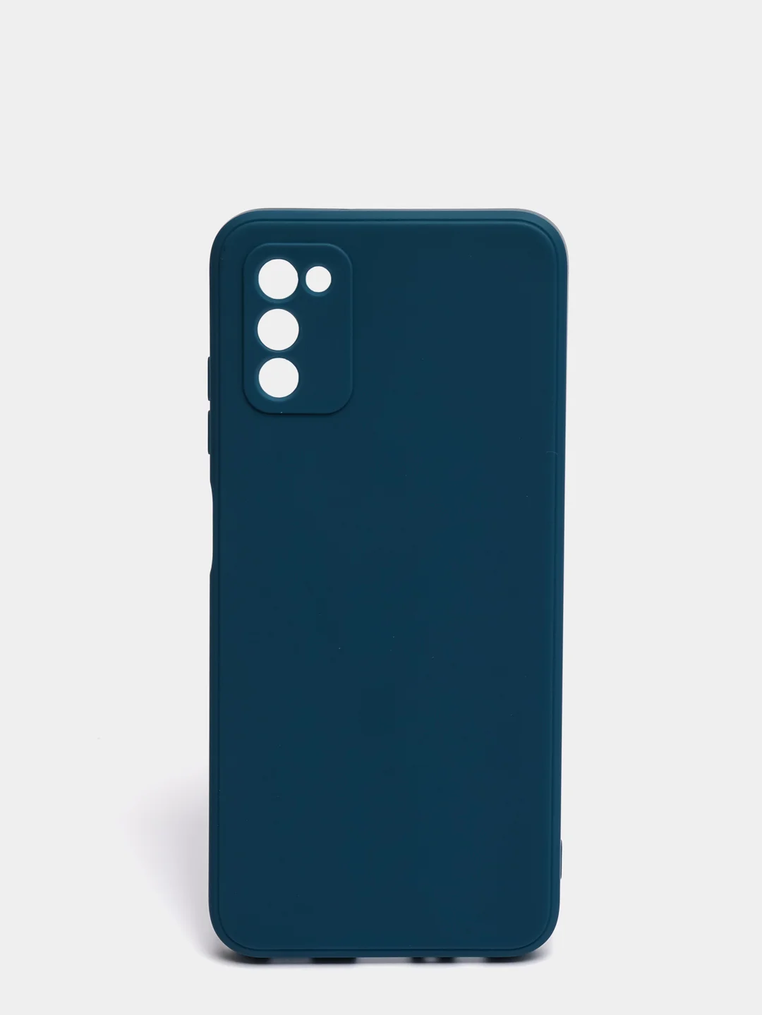 Синий меланж чехол Samsung Galaxy A03S матовый силиконовый с закрытым низом и бархатом внутри