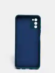 Синий меланж чехол Samsung Galaxy A03S матовый силиконовый с закрытым низом и бархатом внутри