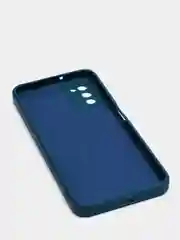 Синий меланж чехол Samsung Galaxy A03S матовый силиконовый с закрытым низом и бархатом внутри