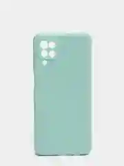 Бирюзовый чехол Samsung Galaxy A12, M12 матовый силиконовый с закрытым низом и бархатом внутри