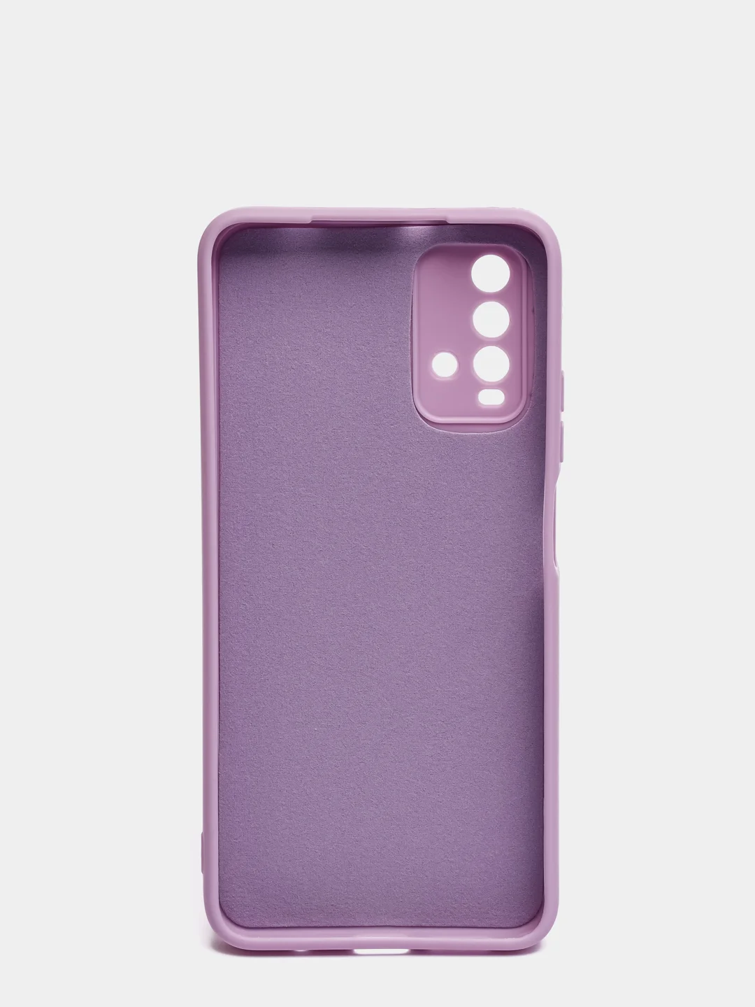 Лавандовый чехол для Xiaomi Redmi 9T матовый силиконовый с защитой камер и бархатом внутри