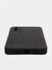 Черный чехол для Xiaomi Redmi 9T матовый силиконовый с защитой камер и бархатом внутри