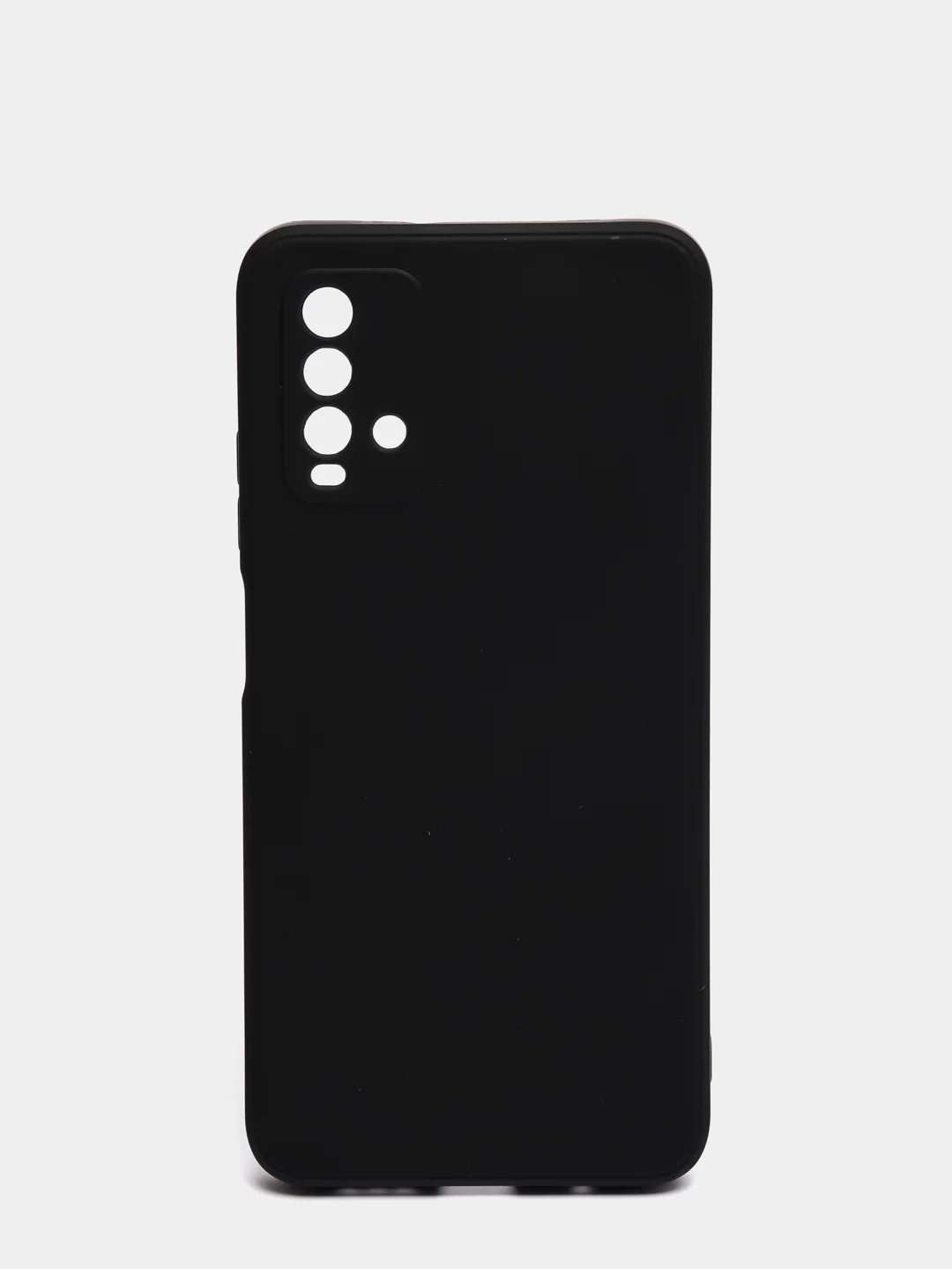 Черный чехол для Xiaomi Redmi 9T матовый силиконовый с защитой камер и бархатом внутри