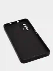 Черный чехол для Xiaomi Redmi 9T матовый силиконовый с защитой камер и бархатом внутри
