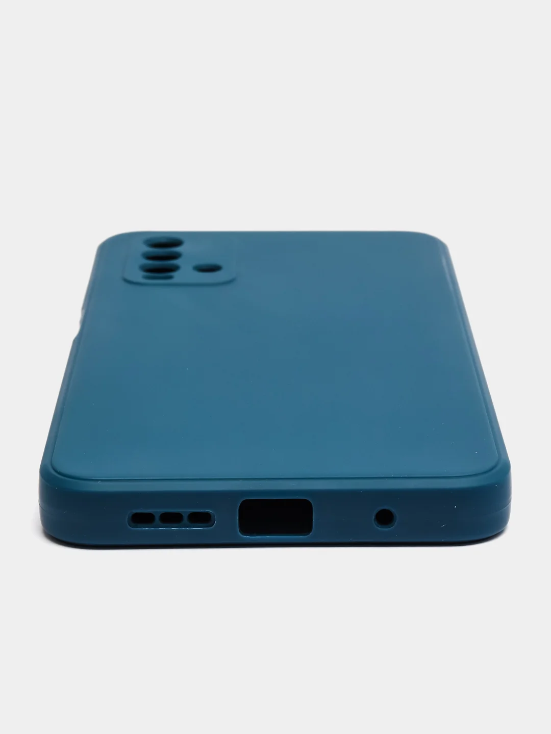 Синий меланж чехол для Xiaomi Redmi 9T матовый силиконовый с защитой камер и бархатом внутри