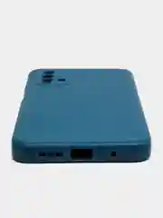 Синий меланж чехол для Xiaomi Redmi 9T матовый силиконовый с защитой камер и бархатом внутри