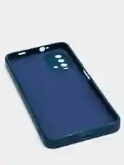 Синий меланж чехол для Xiaomi Redmi 9T матовый силиконовый с защитой камер и бархатом внутри