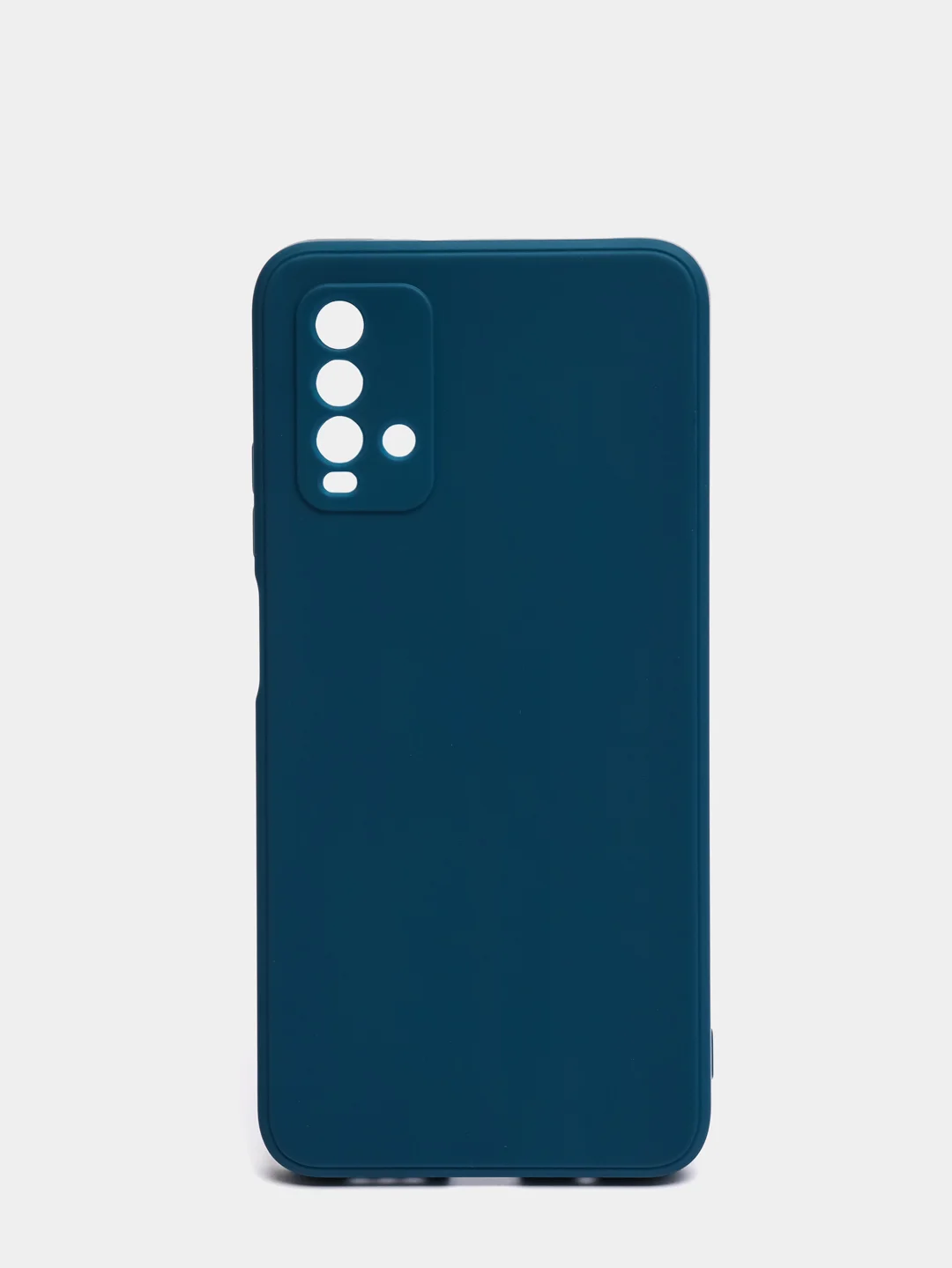 Синий меланж чехол для Xiaomi Redmi 9T матовый силиконовый с защитой камер и бархатом внутри