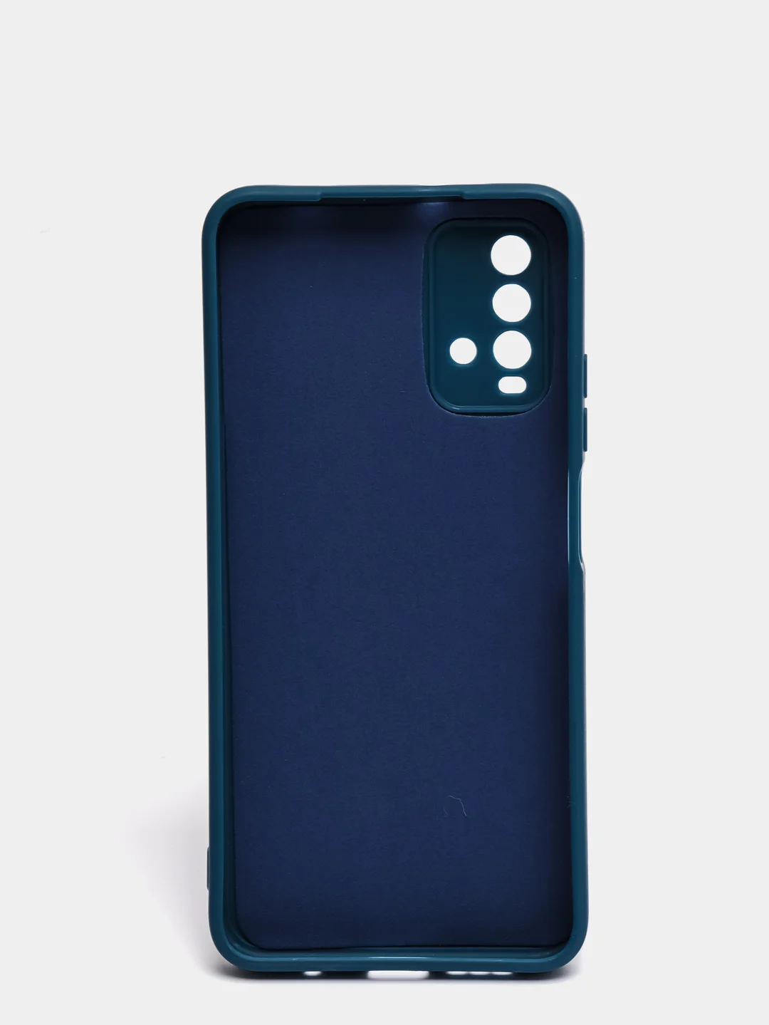 Синий меланж чехол для Xiaomi Redmi 9T матовый силиконовый с защитой камер и бархатом внутри