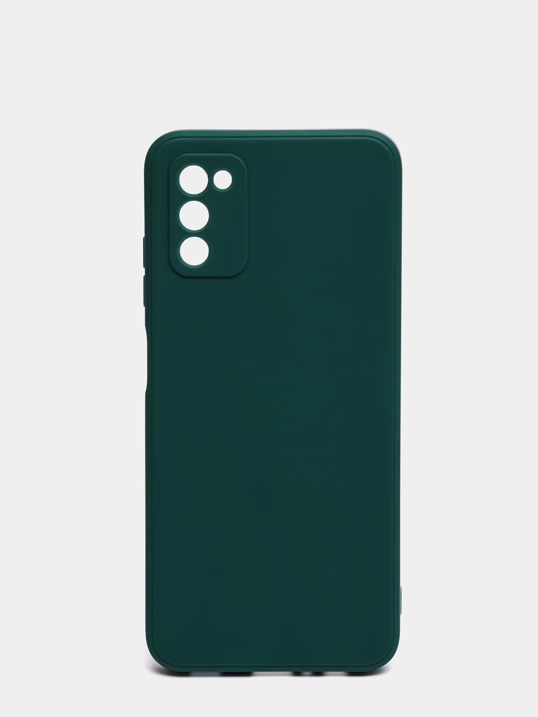 Зеленый чехол Samsung Galaxy A03S матовый силиконовый с закрытым низом и бархатом внутри