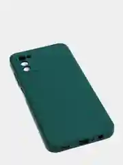 Зеленый чехол Samsung Galaxy A03S матовый силиконовый с закрытым низом и бархатом внутри