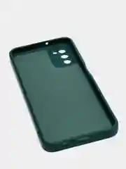 Зеленый чехол Samsung Galaxy A03S матовый силиконовый с закрытым низом и бархатом внутри