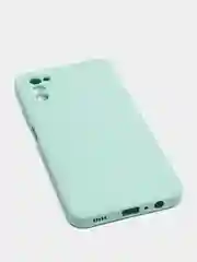Бирюзовый чехол Samsung Galaxy A03S матовый силиконовый с закрытым низом и бархатом внутри