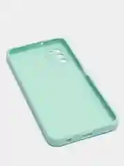 Бирюзовый чехол Samsung Galaxy A03S матовый силиконовый с закрытым низом и бархатом внутри