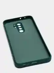 Зеленый чехол для Xiaomi Redmi 9 матовый, силиконовый, с закрытым низом и бархатом внутри