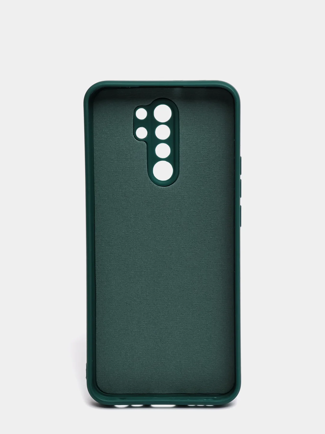 Зеленый чехол для Xiaomi Redmi 9 матовый, силиконовый, с закрытым низом и бархатом внутри