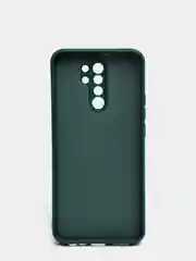 Зеленый чехол для Xiaomi Redmi 9 матовый, силиконовый, с закрытым низом и бархатом внутри