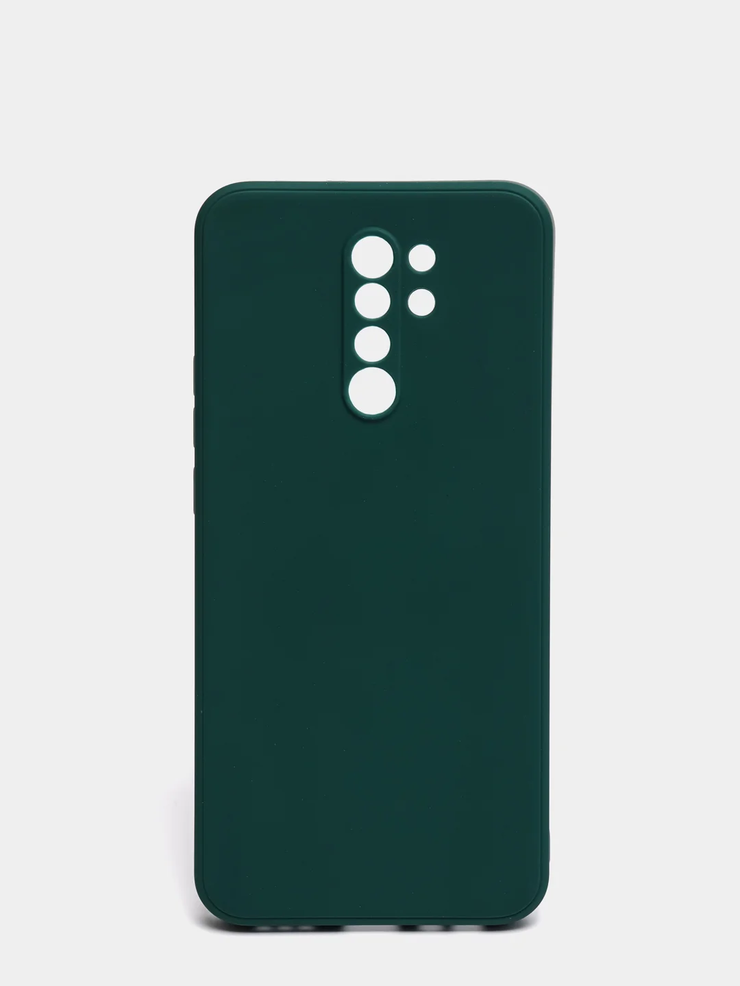 Зеленый чехол для Xiaomi Redmi 9 матовый, силиконовый, с закрытым низом и бархатом внутри