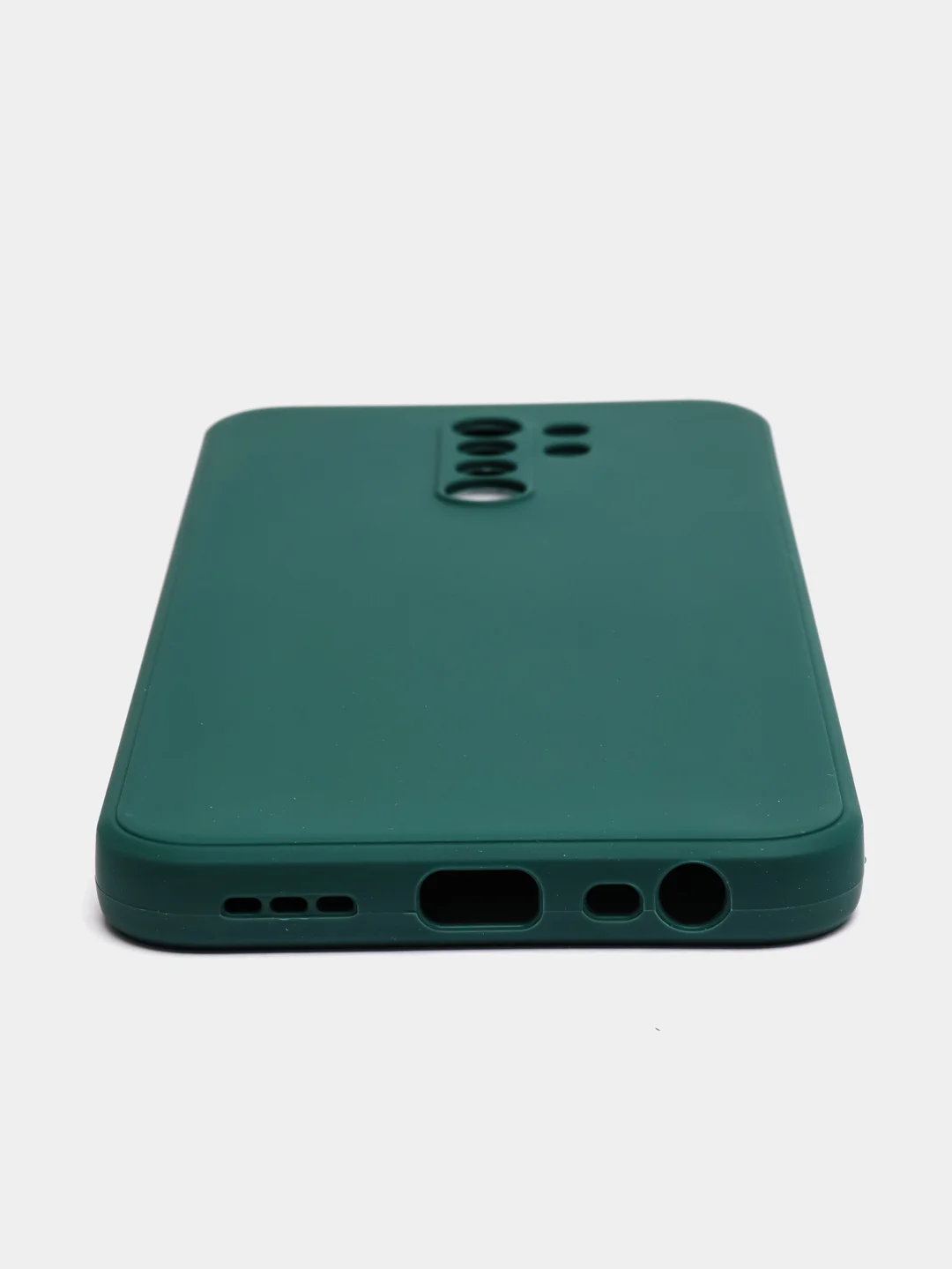 Зеленый чехол для Xiaomi Redmi 9 матовый, силиконовый, с закрытым низом и бархатом внутри