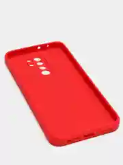 Красный чехол для Xiaomi Redmi 9 матовый, силиконовый, с закрытым низом и бархатом внутри