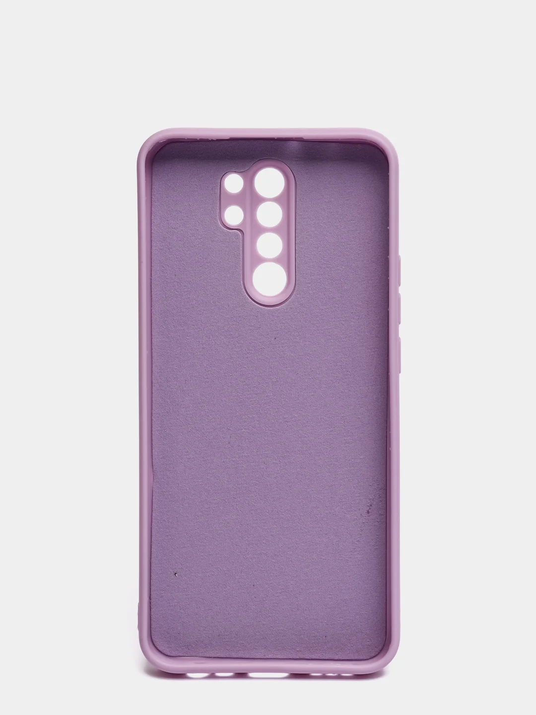 Лавандовый чехол для Xiaomi Redmi 9 матовый, силиконовый, с закрытым низом и бархатом внутри