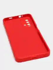 Красный чехол для Xiaomi Redmi 9T матовый силиконовый с защитой камер и бархатом внутри