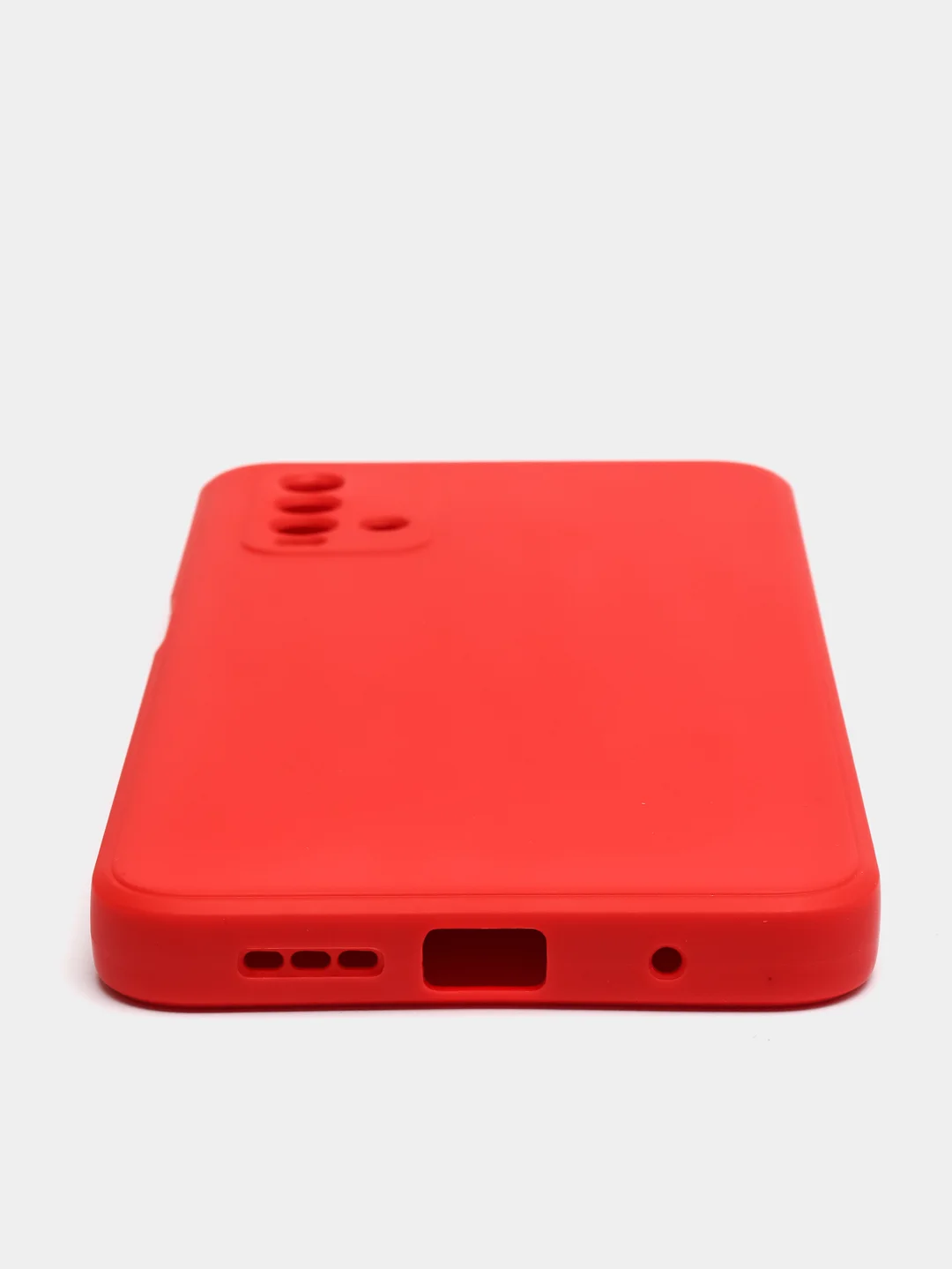 Красный чехол для Xiaomi Redmi 9T матовый силиконовый с защитой камер и бархатом внутри