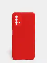 Красный чехол для Xiaomi Redmi 9T матовый силиконовый с защитой камер и бархатом внутри