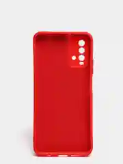 Красный чехол для Xiaomi Redmi 9T матовый силиконовый с защитой камер и бархатом внутри
