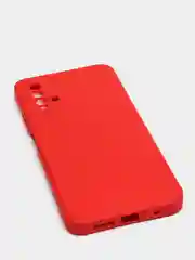 Красный чехол для Xiaomi Redmi 9T матовый силиконовый с защитой камер и бархатом внутри