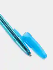 Синий ручка ШАРИКОВАЯ СТАММ 511 NEON СИНЯЯ 1,0ММ, ПРОЗРАЧНЫЙ КОРПУС С БЛЕСТКАМИ 3 ШТ