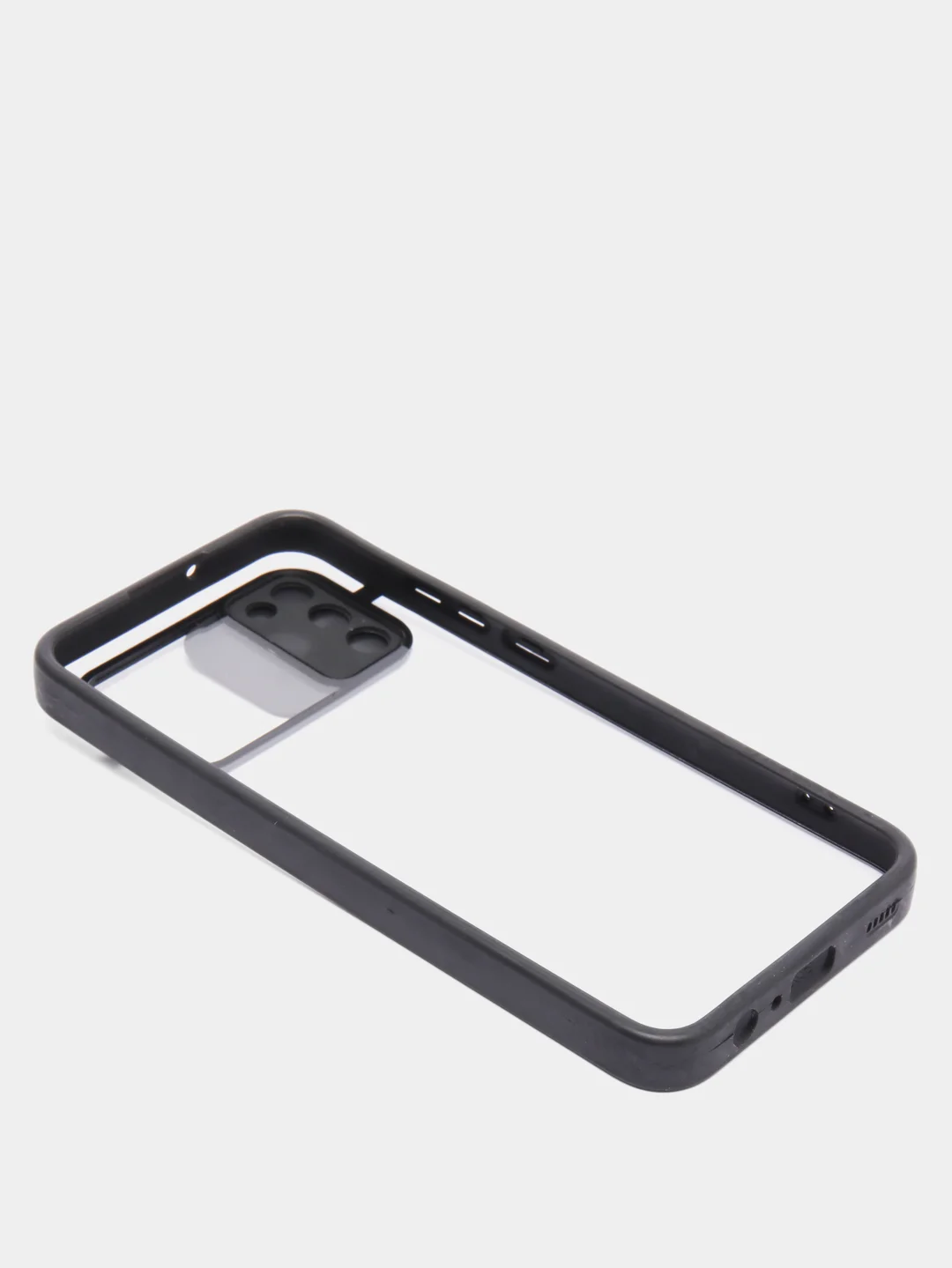 Черный чехол Samsung Galaxy A02s, Самсунг Галакси А02с пластиковый прозрачный с защитой камеры