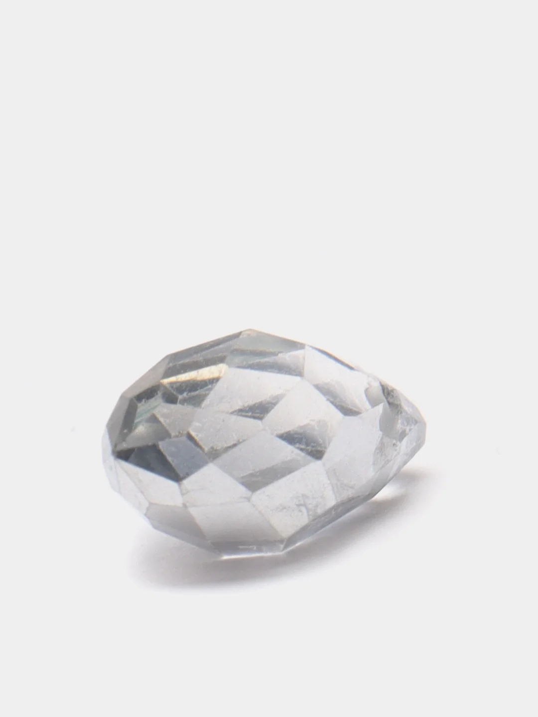 Серый граненные бусины из стекла в форме капли, 6*12 мм, 10 шт