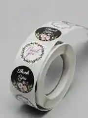 Хаки наклейки в рулоне "Thank you"