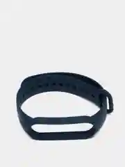 Синий меланж ремешок для Xiaomi Mi Band 5 / 6  , однотонный силиконовый чёрный