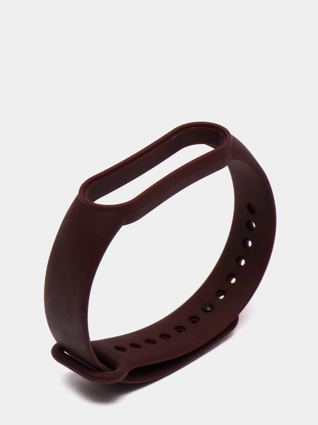 Шоколадный ремешок для Xiaomi Mi Band 5 / 6  , однотонный силиконовый чёрный