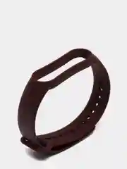 Шоколадный ремешок для Xiaomi Mi Band 5 / 6  , однотонный силиконовый чёрный