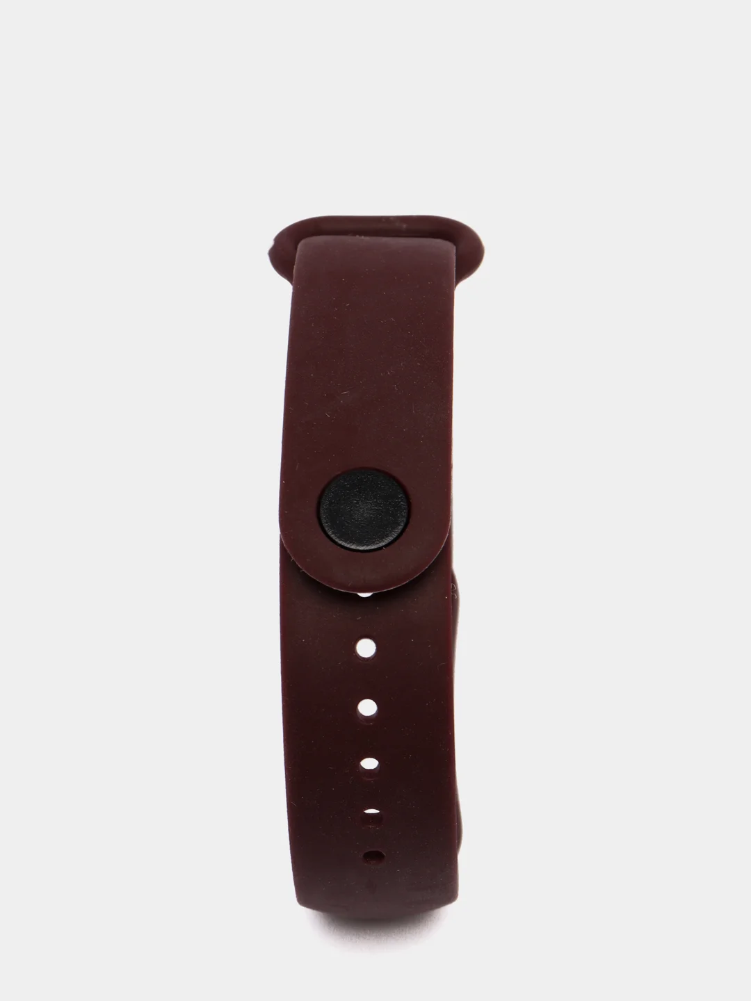 Шоколадный ремешок для Xiaomi Mi Band 5 / 6  , однотонный силиконовый чёрный