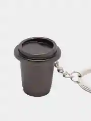 Черный брелок для ключей "Кофейный стакан", металлический