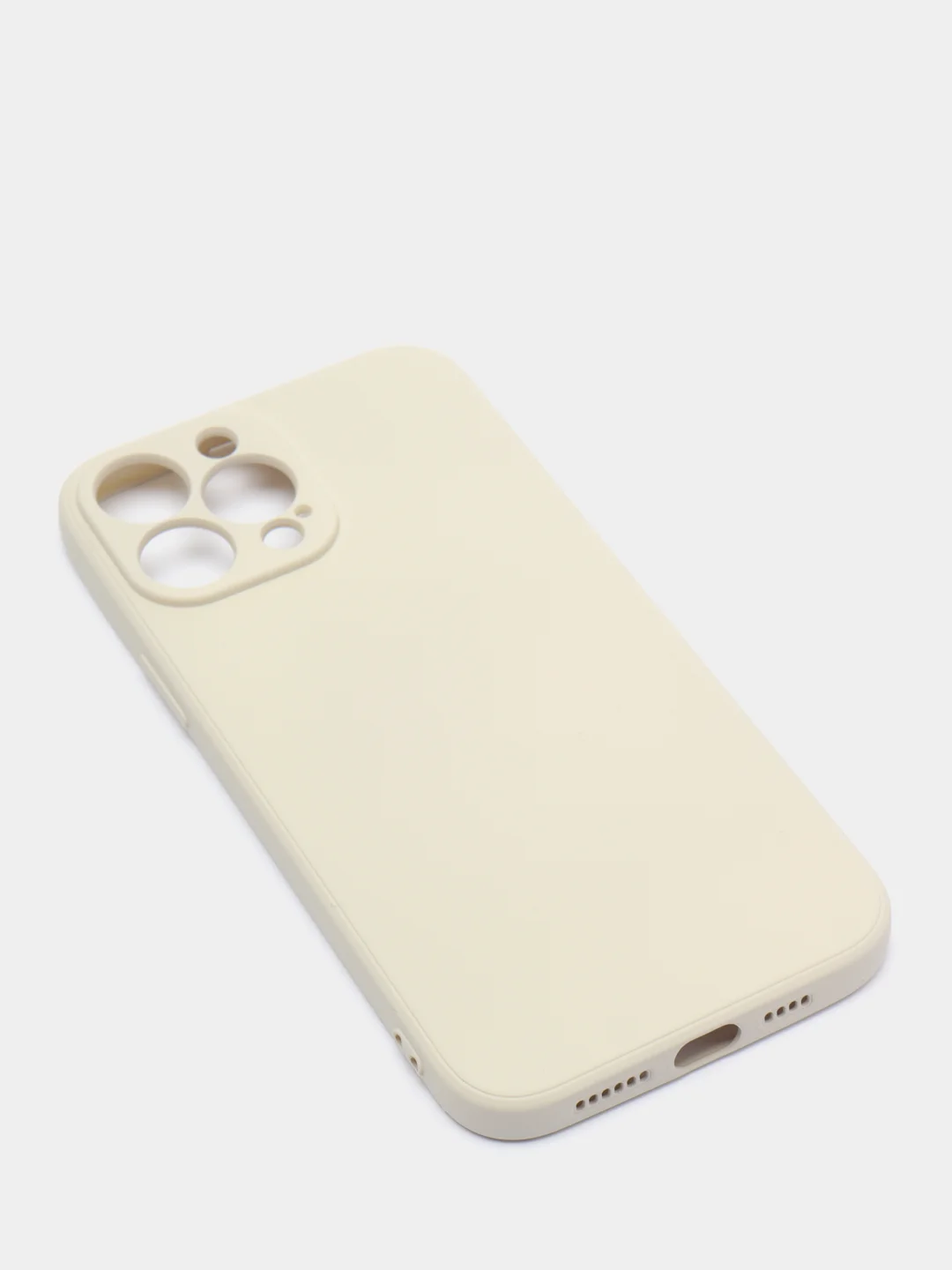 Белый чехол iPhone 13 Pro Max, силиконовый на айфон про макс