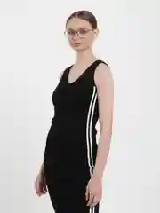Черный спортивное платье с полосами