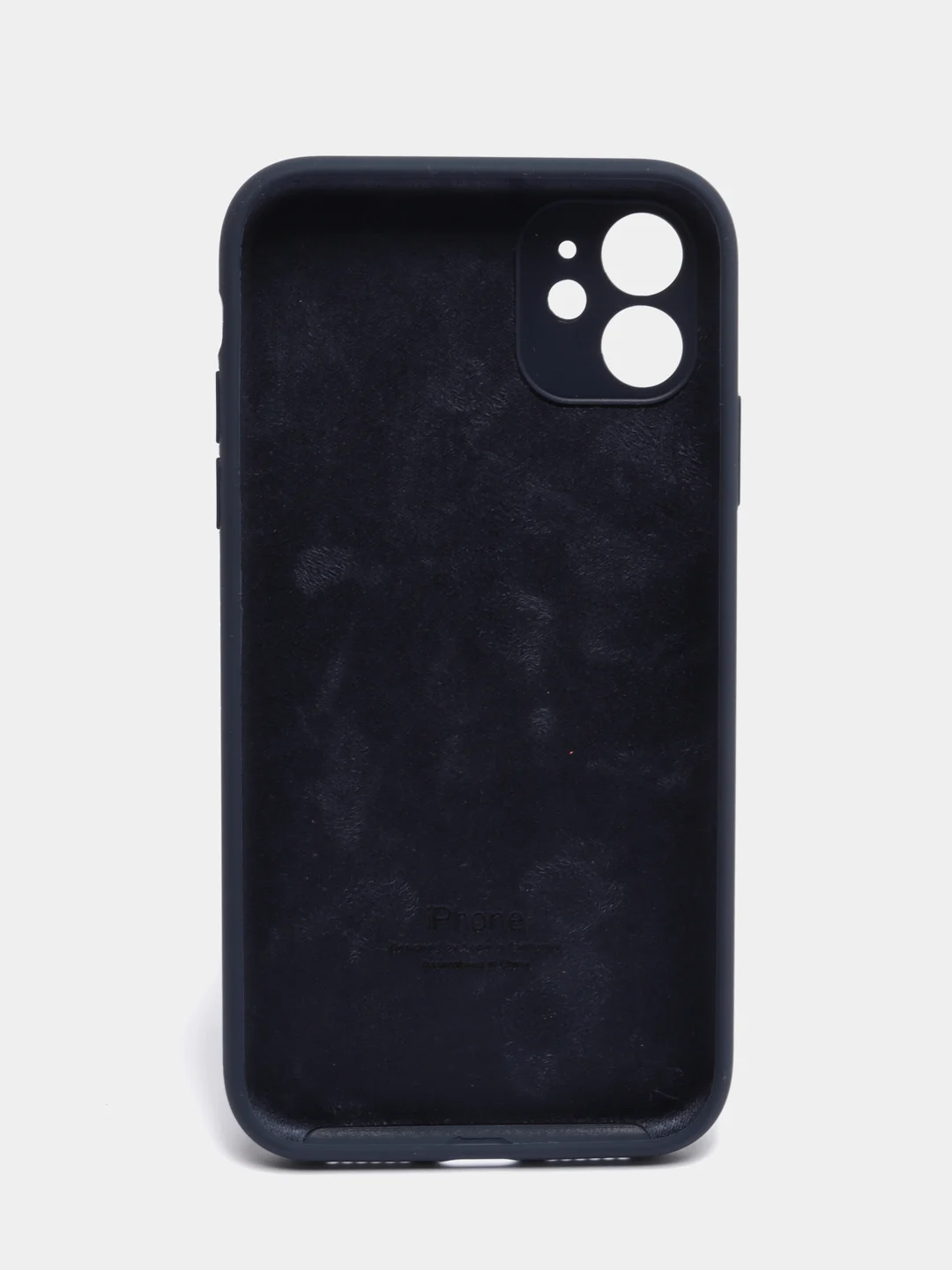 Темно-синий чехол Silicone Case для iPhone 13 /11/12/12 ProMax с защитой камеры с бархатной подкладкой