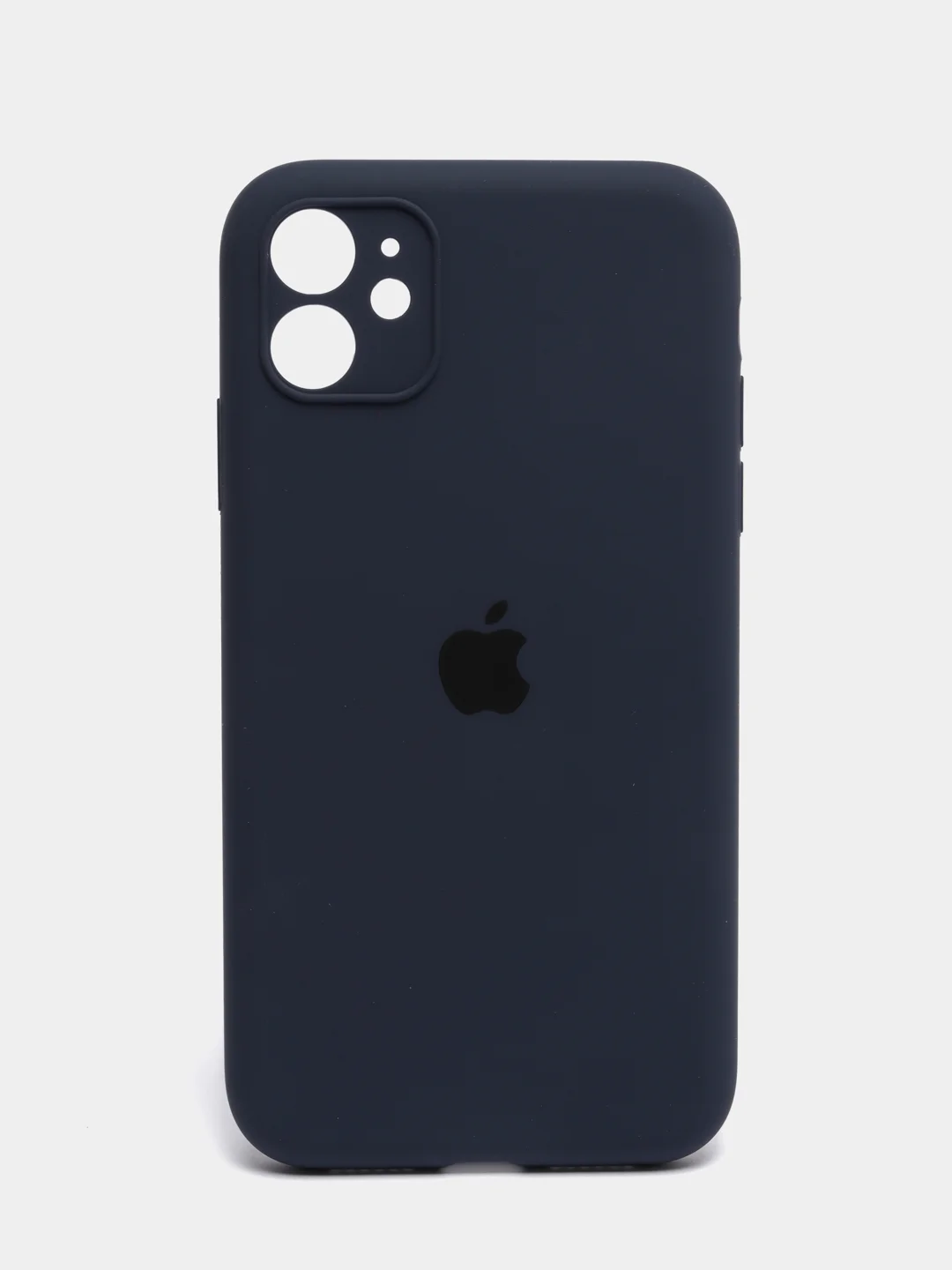 Темно-синий чехол Silicone Case для iPhone 13 /11/12/12 ProMax с защитой камеры с бархатной подкладкой