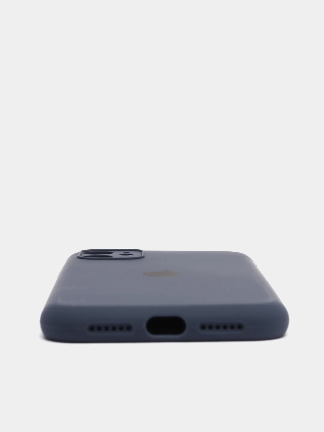 Темно-синий чехол Silicone Case для iPhone 13 /11/12/12 ProMax с защитой камеры с бархатной подкладкой