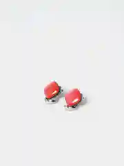Кораллово-розовый клипсы детские KRASIVO accessories Wood lozenges, деревянные