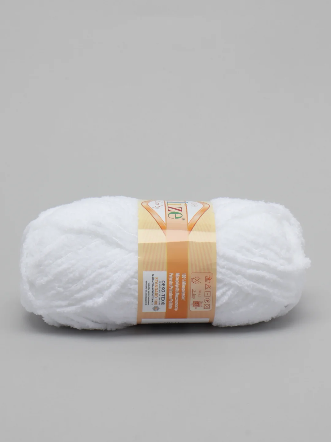 Белый пряжа Alize Softy, 100% микрополиэстер, 50 г, 115 м