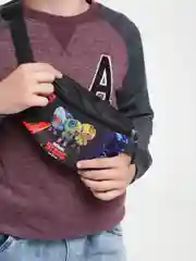 Синий сумка на пояс детская, для мальчиков и девочек Brawl Stars, Леди Баг, Уэнсдэй